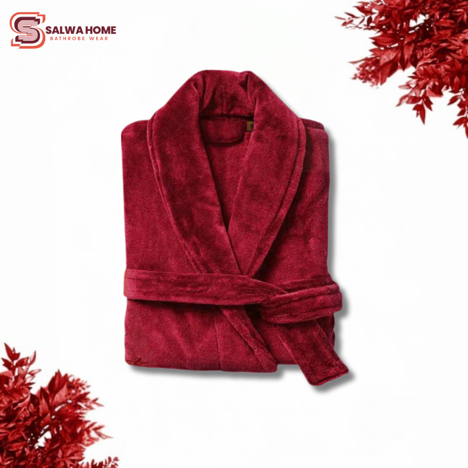 Velour Bathrobe - Red
