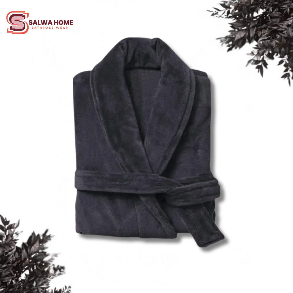 Velour Bathrobe - Black